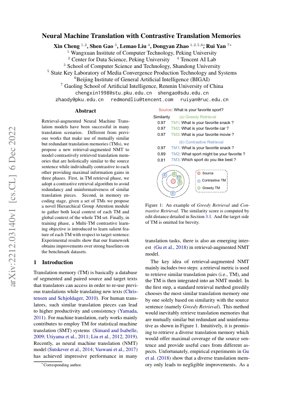 PDF Document Cover - Neural Machine Translation with Contrastive Translation Memories